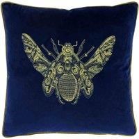 Paoletti Cerana Blue Bee Velvet Cushion Blue