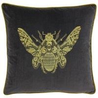 Paoletti Cerana Charcoal Bee Velvet Cushion Charcoal
