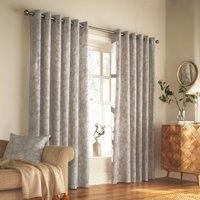 Furn. Irwin Woodland Ringtop Eyelet Curtains (Pair) Polycotton Stone (168X137Cm)