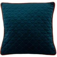 Riva Home Quartz Polyfilled Cushion, Polyester, Teal/Jaffa Orange, 45 x 45cm (18" x 18")