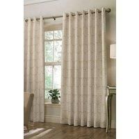Paoletti Contemporary Horto Ringtop Eyelet Curtains, Natural, 168 x 183cm
