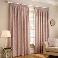 Paoletti Olivia Embroidered Pencil Pleat Curtains (Pair) Polyester Blush (229X229Cm)