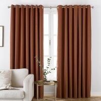 furn. Moon Eyelet Blackout Curtains, Polyester, Burnt Orange, 168 x 137cm