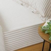 The Linen Yard Hebden Fitted Sheet, Natural, Single