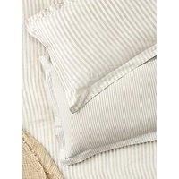 The Linen Yard Hebden Stripe Melange Print 100% Cotton Fitted Sheet