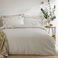 furn. The Linen Yard Hebden Mélange Stripe Duvet Cover Set - Natural - Single