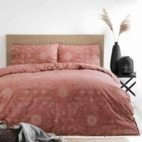 The Linen Yard Bohemian Duvet Cover Set, Red Clay, Super King