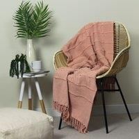 Furn Motti Knitted Tuft Cotton Rich Tasselled Throw