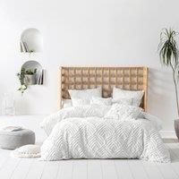 Linen House Palm Springs Duvet Cover Set, White, Single