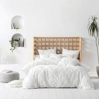 Linen House Palm Springs Duvet Cover Set, White, Super King