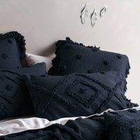 Linen House Adalyn Geometric 100% Cotton Housewife Pillow Cases, Indigo, Pair