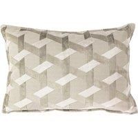 Paoletti Delano Polyester Filled Cushion, Ivory/Taupe, 40 x 60cm