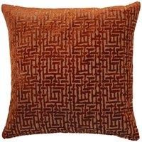 Paoletti Delphi Polyester Filled Cushion, Rust, 45 x 45cm