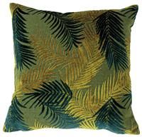 Paoletti Palm Grove Polyester Filled Cushion, Gold/Teal, 50 x 50cm