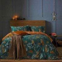 Furn. Forest Fauna King Duvet Cover Set Cotton Polyester Emerald