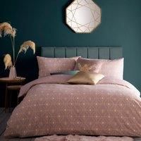 Blush Duvet Covers Bee Deco Pink Art Deco Gold Quilt Cover Bedding Sets by furn.