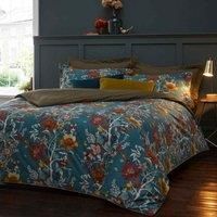 Paoletti Bloom Floral Print 100% Cotton Sateen 200 Thread Count Duvet Cover Set