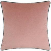 furn. Meridian Polyester Filled Cushion – Luxury Contrast Piped Velvet Decorative Pillow (Blush/Teal - 45x45cm)