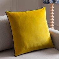 furn. Meridian Polyester Filled Cushion – Luxury Contrast Piped Velvet Decorative Pillow (Cylon/Teal - 45x45cm)