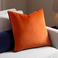 furn. Meridian Polyester Filled Cushion – Luxury Contrast Piped Velvet Decorative Pillow (Tiger/Teal - 45x45cm)