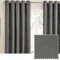 furn. Verso Faux Suede 100% Blackout Eyelet Curtains