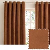 furn. Verso Faux Suede 100% Blackout Eyelet Curtains