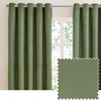 Furn Verso Reversible Suede Look Ready Made Eyelet Blackout Curtains Green