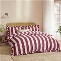 Wylder Nature Birdie Stripe Ruffle Duvet Cover Set
