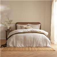 Yard Perrie Leaf Cotton Duvet Cover Set Set Beige Super King Duvet Cover Set + 2 King Pillowcases