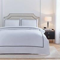 Meghan Black Embroidered Double Stitch Detail Duvet Set, Double