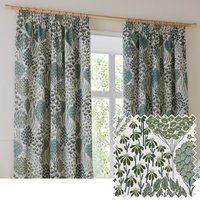 Wylder Ophelia Jacquard Floral Room Darkening Pencil Pleat Curtain Pair