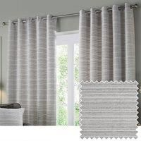 Paoletti Jupiter Chenille Jacquard Ready Made Eyelet Blockout Curtains Silver