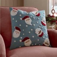 furn. Santas Polyester Filled Cushion – Festive Christmas Tufted Textured Decorative Pillow with Velvet Reverse (Multicolour - 45x45cm)