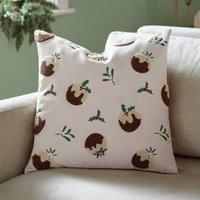 furn. Puddings Polyester Filled Cushion – Festive Christmas Tufted Textured Decorative Pillow with Velvet Reverse (Multicolour - 45x45cm)