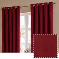 furn. The Ultimate Velvet Eyelet Curtain Pair – Soft Stylish Room Darkening Matte Velvet Drapes (Burgundy - 168x183cm)
