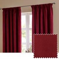 furn. The Ultimate Velvet Polyester Room Darkening Pencil Pleat Curtain Panel Pair Red 229cm Width x 183cm Drop