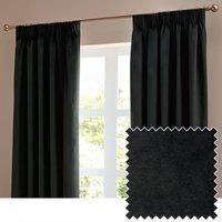 Furn Ultimate Velvet Ready Made Blockout Curtains Black