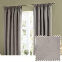 furn. The Ultimate Velvet Polyester Room Darkening Pencil Pleat Curtain Panel Pair Silver 229cm Width x 229cm Drop