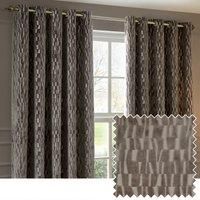 Paoletti Manhattan Velvet Ready Made Eyelet Blockout Curtains Mink