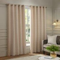 Paoletti Galaxy Chenille Ready Made Eyelet Blockout Curtains Blush
