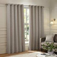Paoletti Galaxy Chenille Ready Made Eyelet Blockout Curtains Silver
