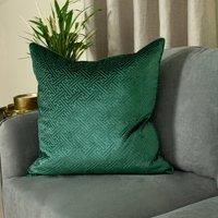 Paoletti Florence Polyester Filled Cushion, Emerald, 55 x 55cm