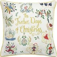 furn. Twelve Days of Christmas Polyester Filled Cushion, Multi, 50 x 50cm