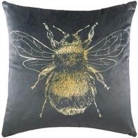 Evans Lichfield Gold Bee Cushion Cover, Grey, 43 x 43cm
