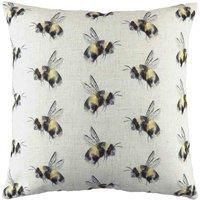 Evans Lichfield Bee You Repeat Polyester Filled Cushion, White, 43 x 43cm