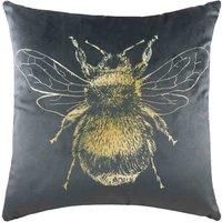 Evans Lichfield Gold Bee Polyester Filled Cushion, Grey, 43 x 43cm