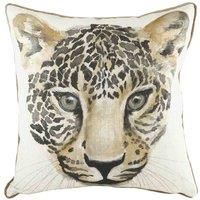 Evans Lichfield Safari Leopard Polyester Filled Cushion, White, 43 x 43cm