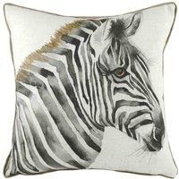 Evans Lichfield Safari Zebra Polyester Filled Cushion, White, 43 x 43cm