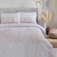 The Linen Yard Pampas Duvet Cover and Pillowcase Set, Blush, Double