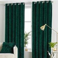 Paoletti Verona Ringtop Eyelet Curtains, Emerald, 229 x 137 cm